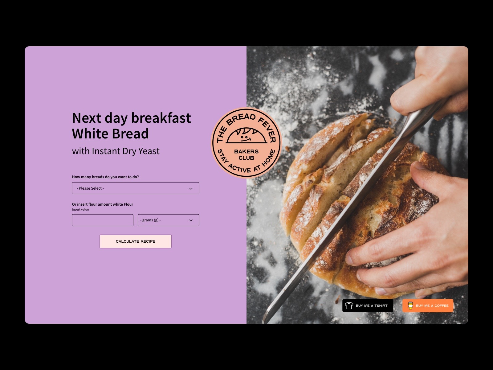 The Bread Ninja recipe website