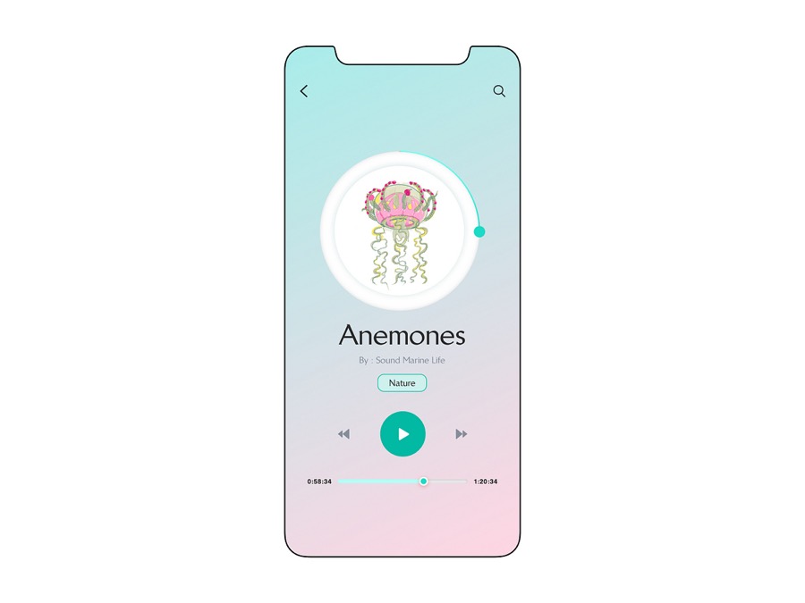 Sounds from nature mobile app screens